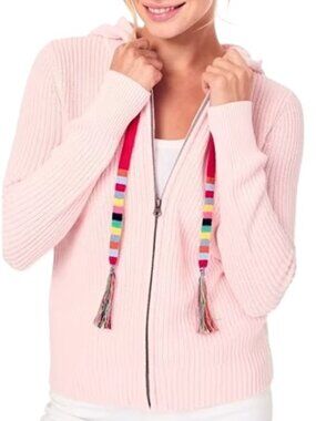 NEW J. SOCIETY Full Zip Tassel Shaker Hoodie Sweater – Pink – Size XL – NWT